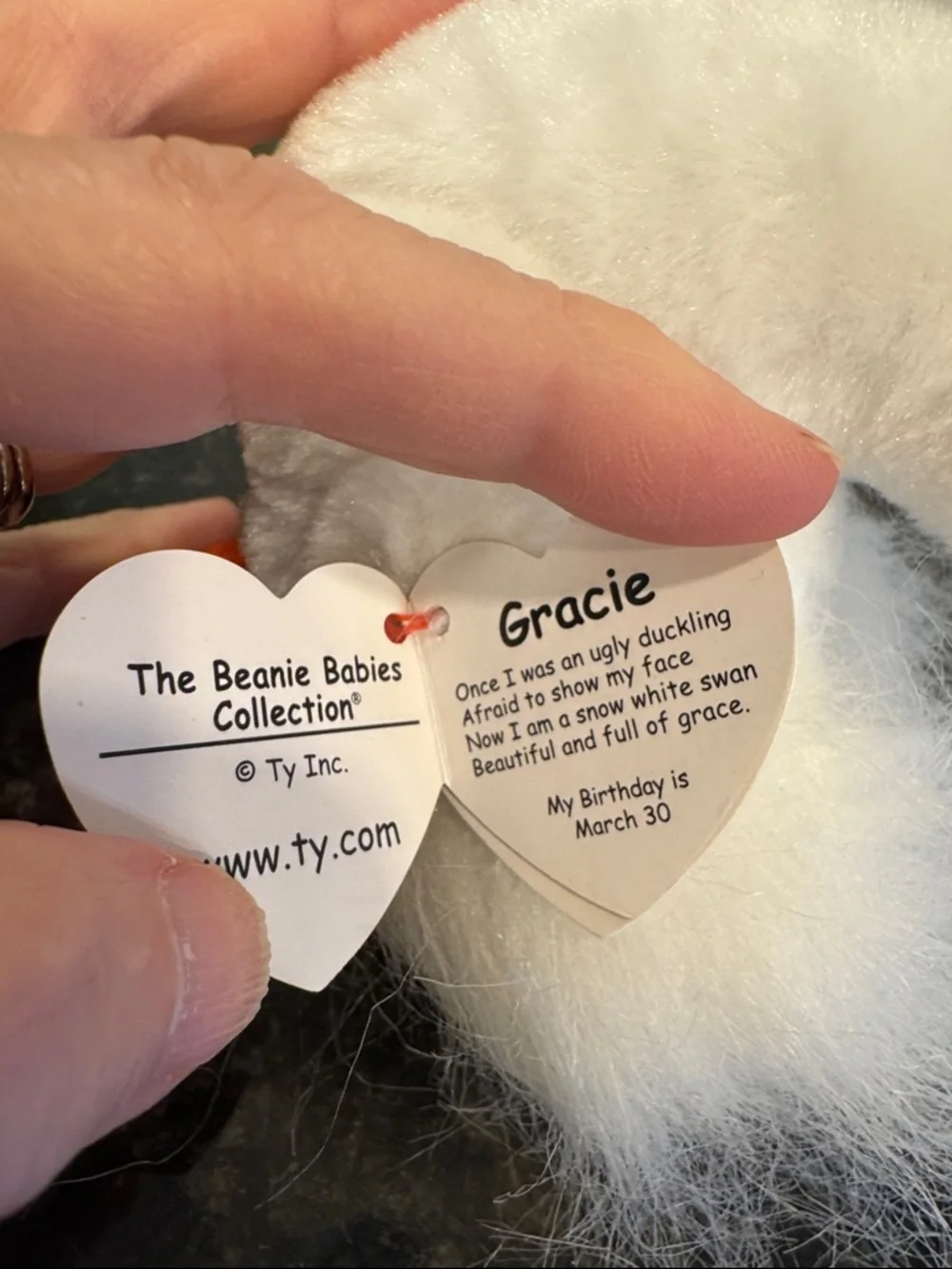 Ty Beanie Babies Gracie Swan White Ugly Duckling 8” Plush Toy New with Tag - Picture 8 of 10